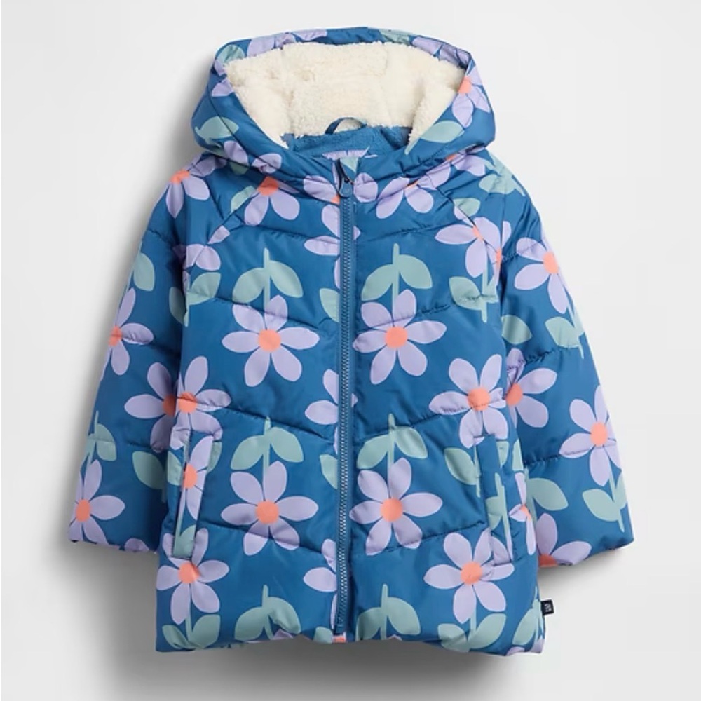 Baby Gap ColdControl Max Floral Puffer Jacket - 6-12 Months. NWOT.